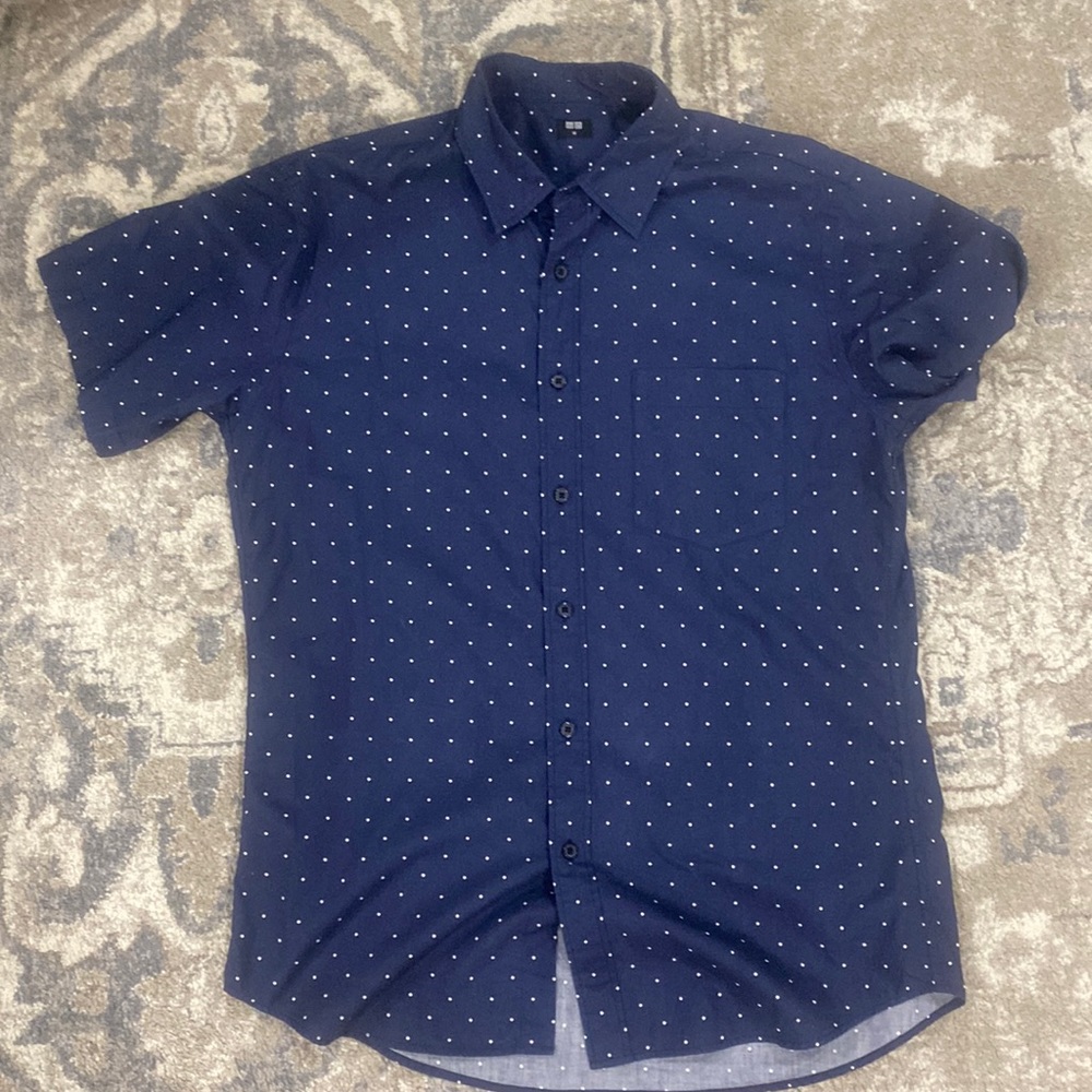 Blue polka dot size medium shirt